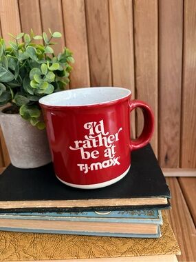 T.J. Maxx “I’d Rather Be At TJ Maxx” Red Ceramic Mug, Coffee Humor